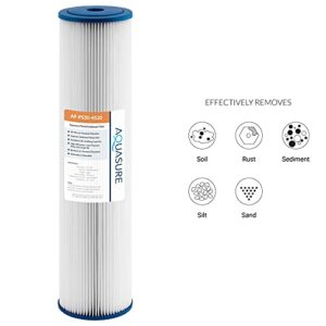 Aquasure Fortitude 30 Micron Pleated Sediment Whole House Water Filter - 20" x 4.5"