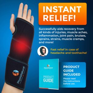 Wrist Ice Pack Wrap - Cold Therapy for Instant Pain Relief and Treatment of Carpal Tunnel, Tendonitis, Injuries, Swelling, Rheumatoid Arthritis, Sprains - Hand Support Brace with Reusable Gel Packs