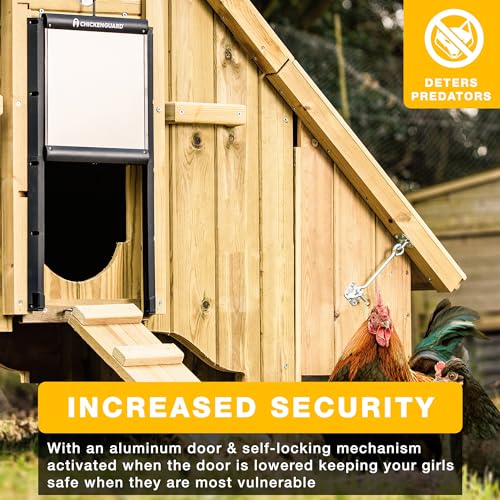 ChickenGuard Self Locking Chicken Coop Door, Predator Resistant Pop Hole Door, Chicken, Poultry Coop Accessories (Door only - Automatic Openers Sold Separately)