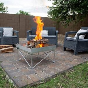 FIRESIDE OUTDOOR Pop-Up Fire Pit | Portable and Lightweight | Fullsize 24 Inch | Weighs 7 lbs. | Never Rust Fire Pit | Heat Shield NOT Included