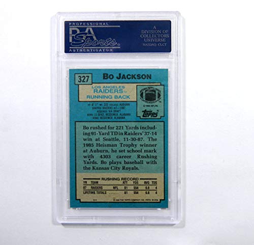 1988 Topps Bo Jackson Rookie #327 Raiders PSA 8 Football Graded Card