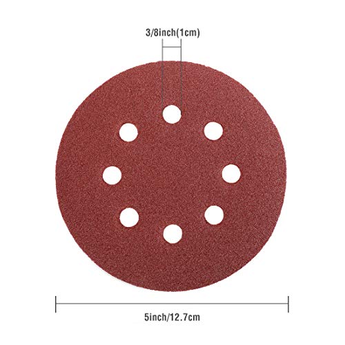 WORKPRO 80-Piece Sanding Disc Set，5-Inch 8-Hole Hook and Loop Sanding Discs, 60/80/100/120/180/240/320/400 Assorted Grits Sandpaper for Random Orbital Sander, W124097A