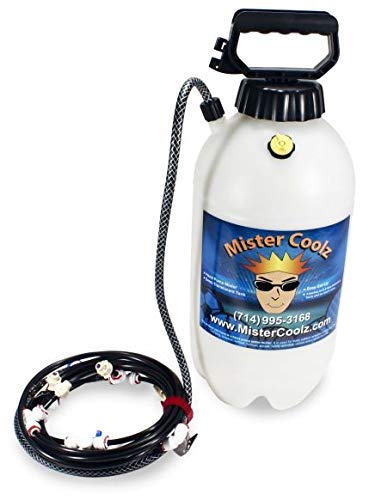 Mister Coolz Outdoor Mister 2 Gallon, Hand Pump with Carry Bag. 1/4" Outdoor Mist Cooling, Water Spray Mist Cooling, Outdoor Cooling System for Pets, Gardens, Patios, Parks, Backyard Cooling