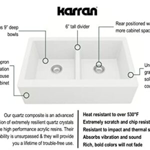 Karran QA-750-BL Quartz Farmhouse Kitchen Sink, Black