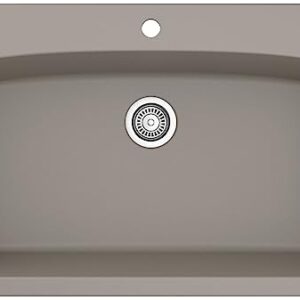 Karran QT-712 Drop-In Quartz Composite 33 in. 1-Hole Single Bowl Kitchen Sink in White