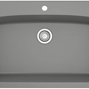 Karran QT-712 Drop-In Quartz Composite 33 in. 1-Hole Single Bowl Kitchen Sink in White