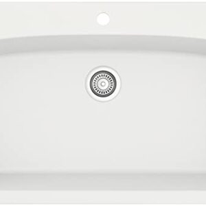 Karran QT-712 Drop-In Quartz Composite 33 in. 1-Hole Single Bowl Kitchen Sink in White