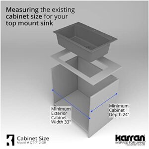 Karran QT-712 Drop-In Quartz Composite 33 in. 1-Hole Single Bowl Kitchen Sink in White