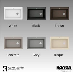 Karran QT-670 Drop-In Quartz Composite 33 in. 1-Hole Single Bowl Kitchen Sink in Brown