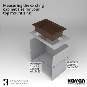 Karran QT-670 Drop-In Quartz Composite 33 in. 1-Hole Single Bowl Kitchen Sink in Brown