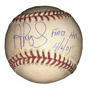 albert pujols signed & inscr cardinals game used 1st hr baseball 4/6/01 mlb holo - mlb game used baseballs