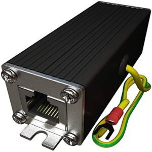 Ethernet Surge Protector (10 Pack) Gigabit PoE++ 154W/3.2A -Mounting Flange (Gas Discharge Tube) Metal Shielded RJ45 Lightning Suppressor LAN Network CAT5/CAT6 Thunder Arrestor 1000 Mbps Tupavco TP302