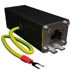 Ethernet Surge Protector (2 Pack) Gigabit PoE++ (154W/3.2A) Mounting Flange (Gas Discharge Tube) Metal Shielded RJ45 Lightning Suppressor LAN Network CAT5/CAT6 Thunder Arrestor 1000 Mbps Tupavco TP302