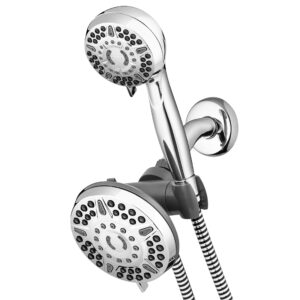 waterpik high pressure shower head handheld spray, 2-in-1 dual system with 5-foot hose powerpulse therapeutic massage, chrome, 2.5 gpm xet-633-643
