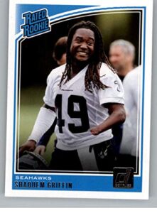 2018 donruss football #346 shaquem griffin rc rookie card seattle seahawks rated rookie official nfl trading card