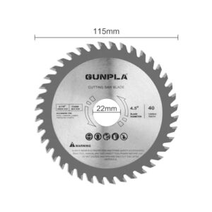 Gunpla 4-1/2-inch 40 Tooth Alloy Steel TCT General Purpose Hard & Soft Wood Cutting Saw Blade with 7/8-inch Arbor(Reduce Ring 5/8 inch)