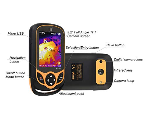 220 x 160 Thermal Imaging Camera, Pocket-Sized Infrared Camera with Real-Time Thermal Image, Mini IR Thermal Imager, Hti-Xintai HT-A1