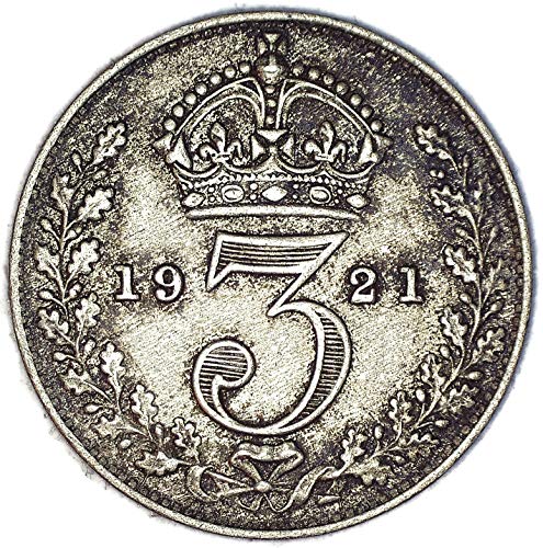1921 UK George V British Silver Threepence Good
