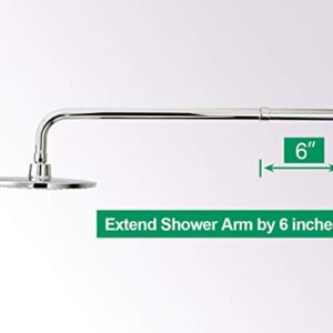 Shower Arm Extension, Shower Head Extender Water Outlet Lowers Existing Shower Head, Chrome Finish Made of Solid Metal by Purelux