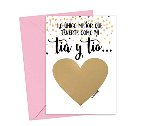 Spanish Will You Be My Godmother Godfather Scratch Off Card, Card for Tia y Tio Promotion to Padrinos from Niece Nephew Goddaughter Godson (Tia y Tio)