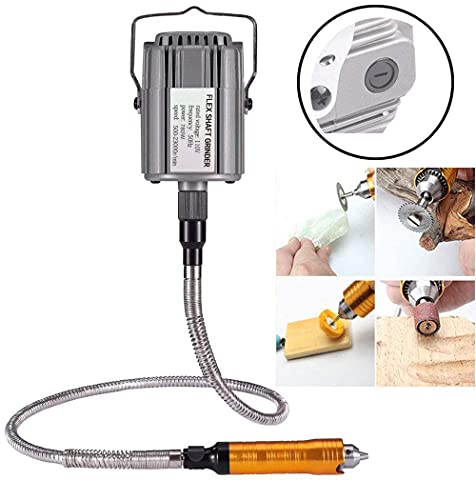 VOTOER Rotary Tool Flex Shaft Hanging Grinder Carver Electric Multi-function Metalworking Tools Repair Kit, Foot Pedal Control, 780W Strong Power, Metal Flexible Shaft, 23000 RPM