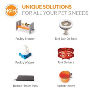 K&H Pet Products Thermo Chicken Brooder, Brooder Heater for Chicks, Chick Brooder Plate, Safe Alternative to Heat Lamp for Chickens - Gray/Orange Small 8 X 13.5 X 8 Inches