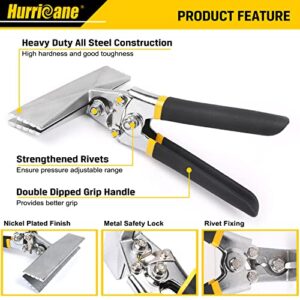 HURRICANE Sheet Metal Hand Seamer, 6 Inch Straight Jaw Sheet Bender Tools for Flattening Metal,Double Dipped Cushion Handle