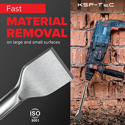 KSP-Tec - SDS-Plus Chisel Set for SDS+ Rotary Hammers – with Tile Chisel – with Storage Case for Masonry, Concrete, Brick, Stone (4pcs)