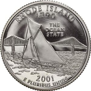 2001 s rhode island state clad proof quarter pf1 us mint