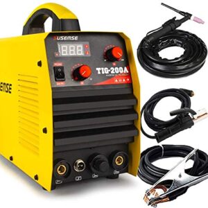 TOSENBA TIG Welder Stick Arc Welder Machine 200Amp Dual Voltage TIG Welding 110/220V DC IGBT Inverter Digital Display Portable 2 in 1 Multi-process Tig/MMA Welding Machine