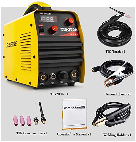 TOSENBA TIG Welder Stick Arc Welder Machine 200Amp Dual Voltage TIG Welding 110/220V DC IGBT Inverter Digital Display Portable 2 in 1 Multi-process Tig/MMA Welding Machine