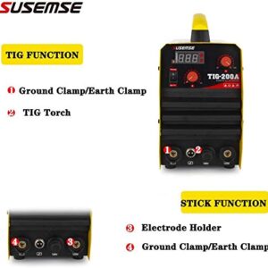 TOSENBA TIG Welder Stick Arc Welder Machine 200Amp Dual Voltage TIG Welding 110/220V DC IGBT Inverter Digital Display Portable 2 in 1 Multi-process Tig/MMA Welding Machine