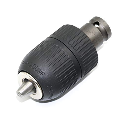 Bestgle 2-13mm Capacity Mount 1/2-20UNF Keyless Drill Chuck Quick Change Conversion Adapter with 1/2 Inch Socket Square Female Adapter