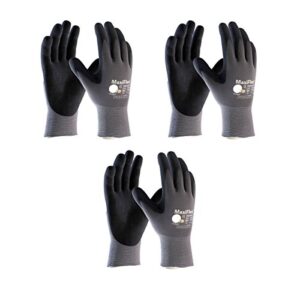 maxiflex atg 34-874/xxl ultimate - nylon, micro-foam nitrile grip gloves - black/gray - xx-large - 3 pair per pack