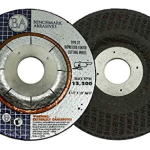 Benchmark Abrasives 4-1/2" T27 Pipeline Cutting & Light Grinding Wheel 1/8" Thick 7/8"Arbor, Metal Cutting Grinding Wheel, Angle Grinding Cutting Wheel Max. RPM 13,300-25 Pack