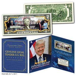 merrick mint donald trump 45th inauguration $2 bill in large 8x10 collectors photo display