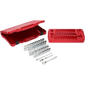 milwaukee electric tools mlw48-22-9004 1/4in ratchet & socket set - sae & metric