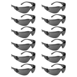 malta dynamics 12 or 24 pack clear or tinted safety glasses osha/ansi approved protective eyewear for men & women