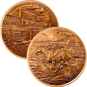jig pro shop prospector series 1 oz .999 pure copper round/challenge coin (pony express)