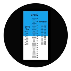 3-in-1 Honey Refractometer Brix/Moisture/Baume Tester Meter ATC, Tri-Scale 58-90%/12-27%/38-43Be', Sugar Water Content Level Beekeeping Maple Syrup, Test Kit w/Calibration Oil & Block