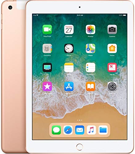 Early 2018 Apple iPad (9,7-inch, 32GB, Wi-Fi + Cellular) Gold (Renewed)