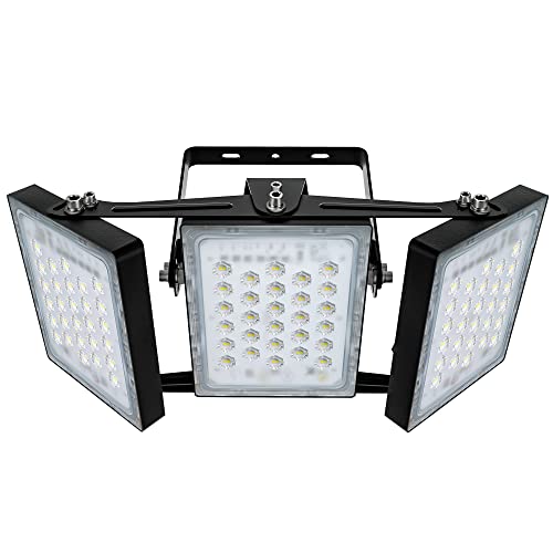 STASUN LED Flood Light Outdoor, 150W 13500lm Outdoor Lighting, 6000K Daylight White, IP66 Waterproof Outside Floodlight Exterior Security Light with 3 Adjustable Heads for Yard, Street, Parking Lot