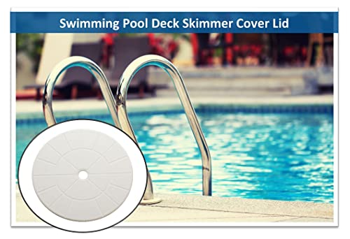 JSP Manufacturing Swimming Pool Skimmer Cover Debris Canister Deck Lid 9 1/8" Inch Skimmer Valve Replacement Lid (White)