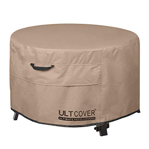 ULTCOVER Patio Fire Pit Table Cover Round 36 inch Outdoor Waterproof Fire Bowl Cover