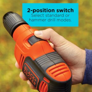 BLACK+DECKER Hammer Drill, 6.5-Amp, 1/2-Inch (BEHD201)