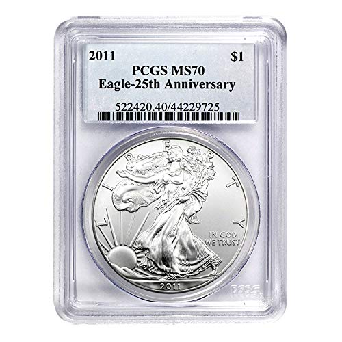 2011 Silver Eagle 25th Anniversary $1 MS-70 PCGS