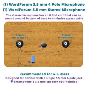 Executive Communication Systems WordForum 3.5mm TRRS 4 Pole with 3.5mm Stereo Speaker Output Jack and (1) WordForm 3.5mm TRS Stereo 360° Conference Microphone - Omnidirectional Recording for Meetings