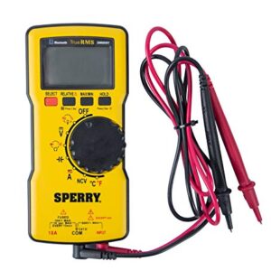 Sperry Instruments DM6850T Digital Multimeter, Thin, TRMS, Bluetooth, Autoranging, 600 V AC/DC, 10A Current, Con﻿Tinuity, Resistance, Capacitance, Frequency, Temperature