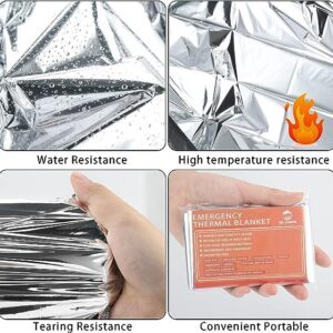 QIO CHUANG Emergency Mylar Thermal Blankets -Space Blanket Survival kit Camping Blanket (4-Pack). Perfect for Outdoors, Hiking, Survival, Bug Out Bag ，Marathons or First Aid 1