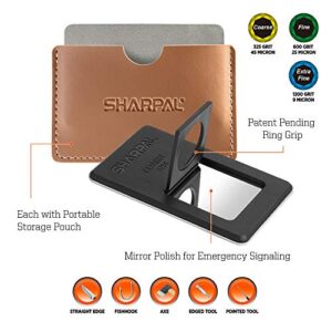 SHARPAL 116N Pocket Diamond Sharpening Card Stone (Coarse 325/Fine 600/Extra Fine1200) Kit Garden Tool File Survival Knife Sharpener